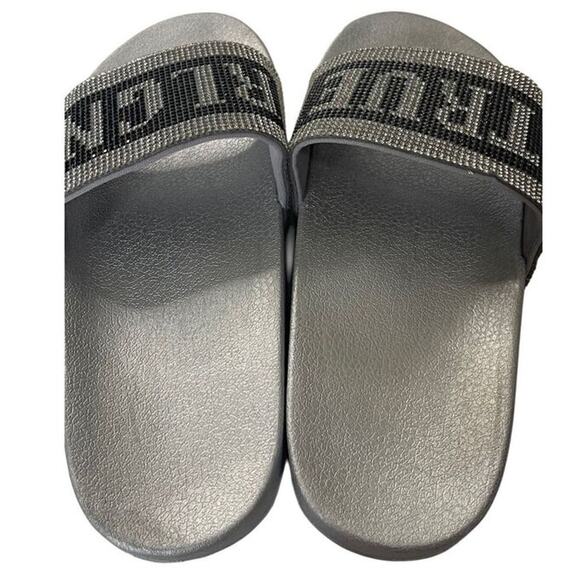 True Religion Crystal Embellished Rhinestone Jasmin Bling Slides Slip On Sandals - Picture 2 of 6